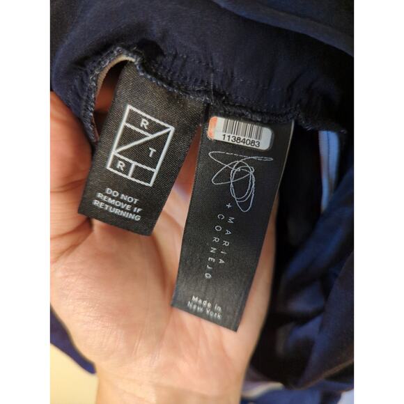 RTR Zero + Maria Cornejo Jazmine Multi Blue Geo Print Sleeveless Maxi Dress Sz 2 - Picture 5 of 6